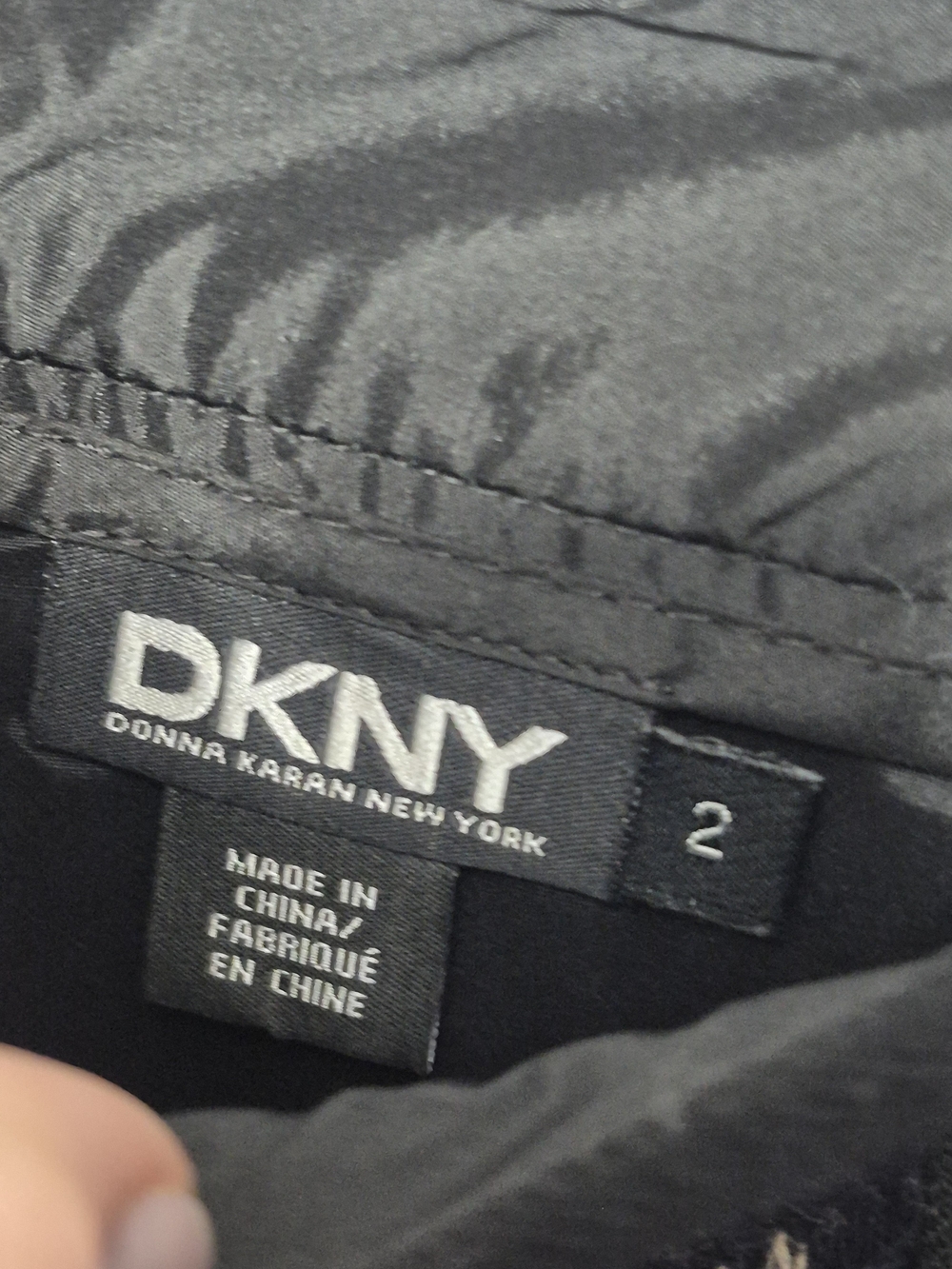 DKNY Navy Plaid Patchwork A-Line Skirt with Tan Accents - Picture 2 of 3